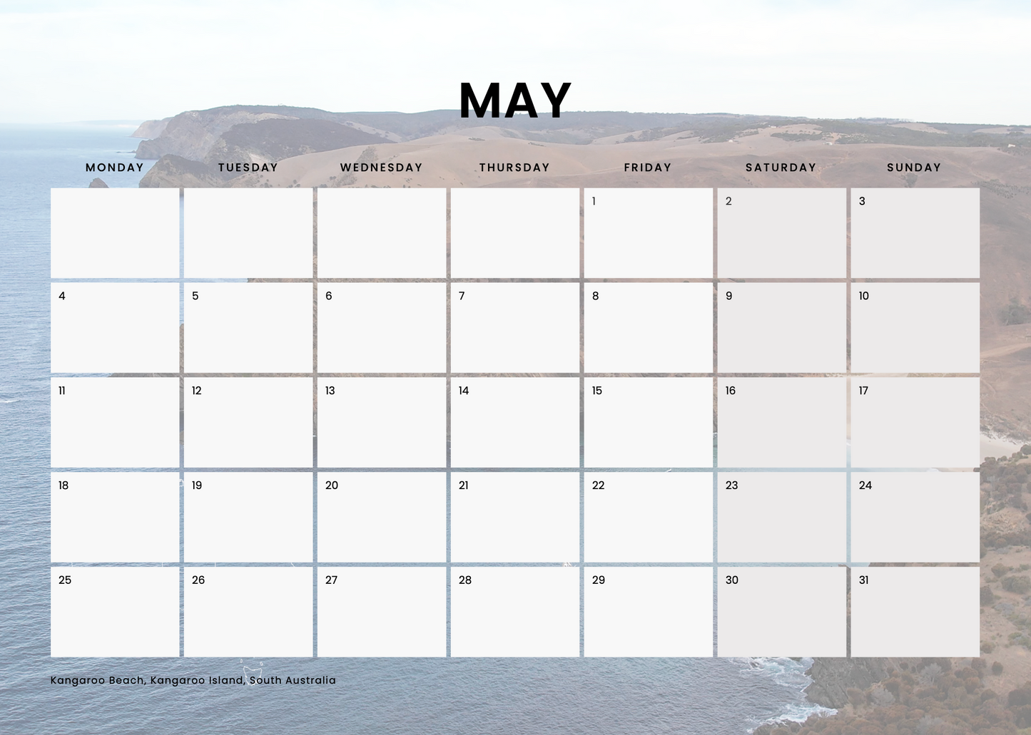 Australia's South 2026 Calendar